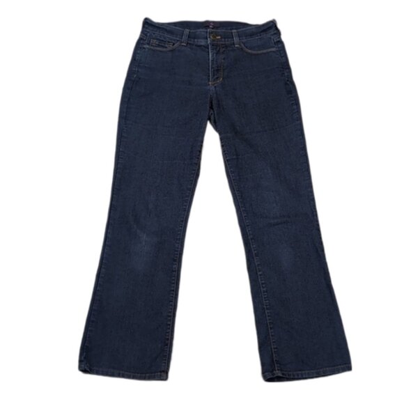 NYDJ Modern Bootcut Jeans Studded Pockets Dark Wash Slimming Denim Lift Tuck - Picture 1 of 15